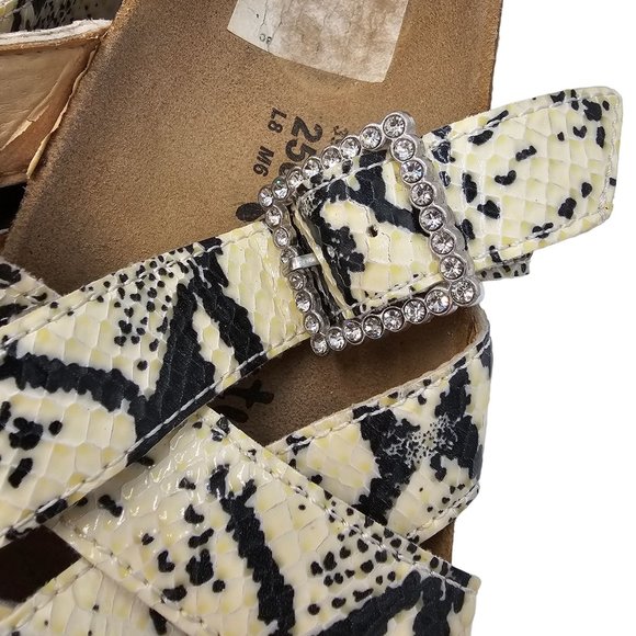 Birkenstock Sandals Snake Print Snakeskin Arizona Python Rhinestone Narrow. 8 - Picture 8 of 12